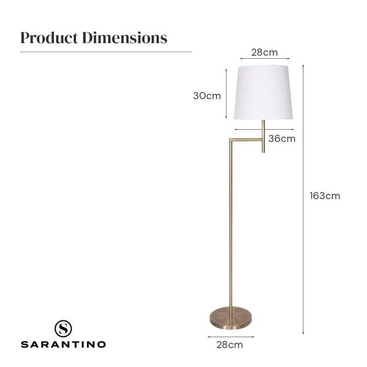 Sarantino Lamp SARANTINO METAL FLOOR LAMP - ANTIQUE BRASS