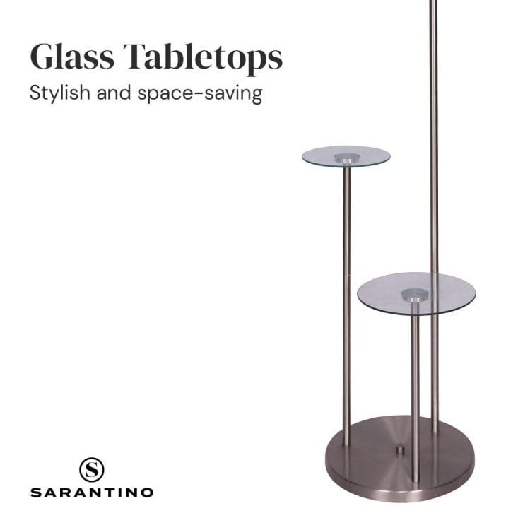 Sarantino Lamp SARANTINO METAL FLOOR LAMP WITH GLASS SHELVES