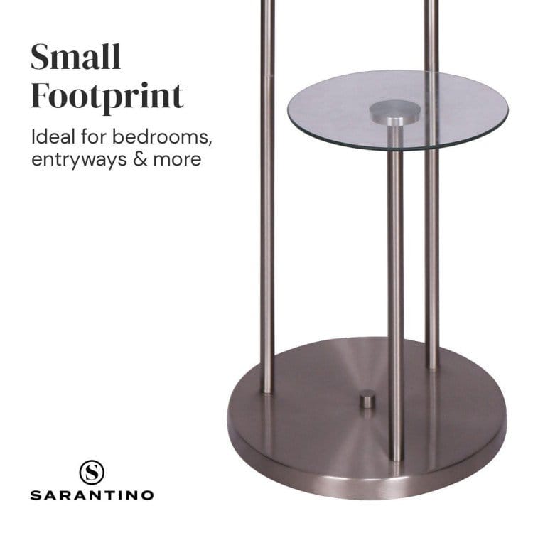 Sarantino Lamp SARANTINO METAL FLOOR LAMP WITH GLASS SHELVES