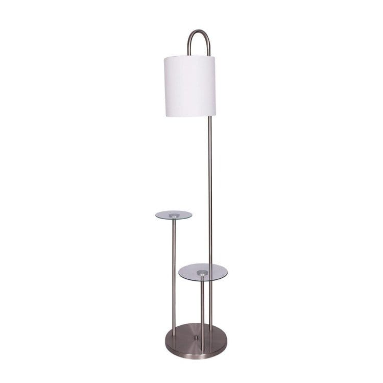 Sarantino Lamp SARANTINO METAL FLOOR LAMP WITH GLASS SHELVES