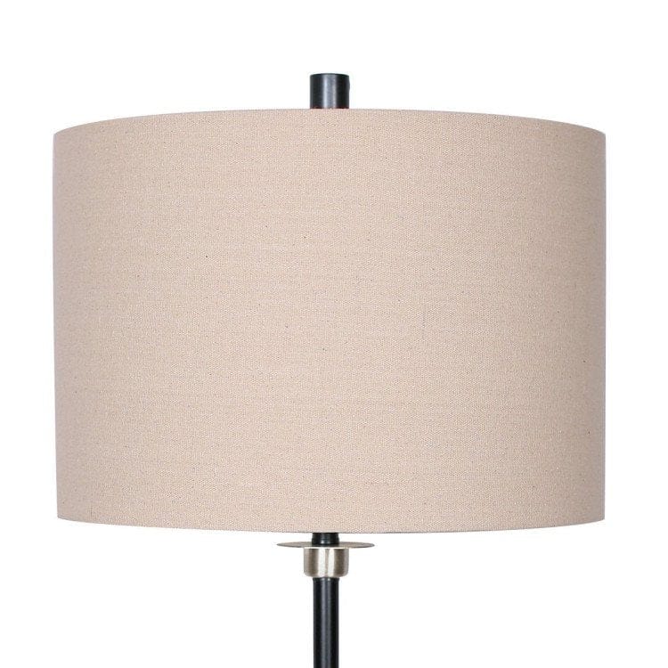 Sarantino Lamp SARANTINO METAL TABLE LAMP WITH LINEN DRUM SHADE
