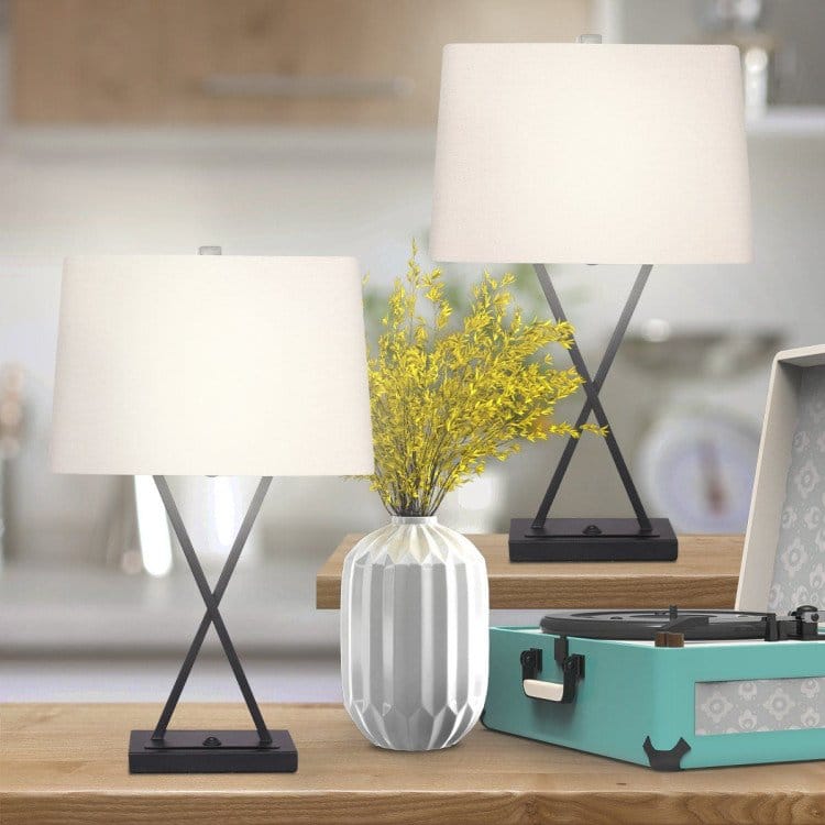 Sarantino Lamp SARANTINO METAL TABLE LAMP WITH X STAND
