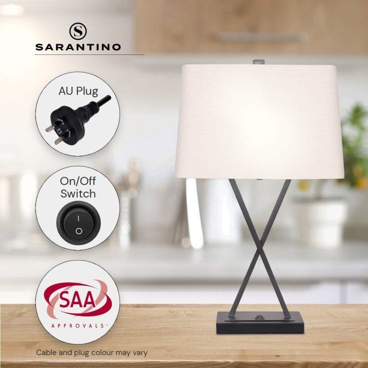 Sarantino Lamp SARANTINO METAL TABLE LAMP WITH X STAND