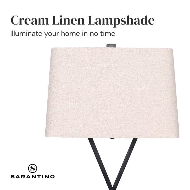 Sarantino Lamp SARANTINO METAL TABLE LAMP WITH X STAND