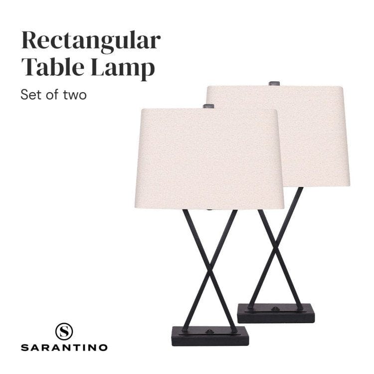 Sarantino Lamp SARANTINO METAL TABLE LAMP WITH X STAND