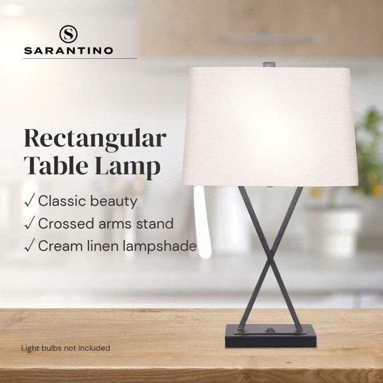 Sarantino Lamp SARANTINO METAL TABLE LAMP WITH X STAND
