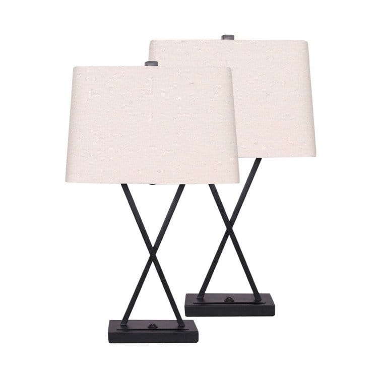 Sarantino Lamp SARANTINO METAL TABLE LAMP WITH X STAND