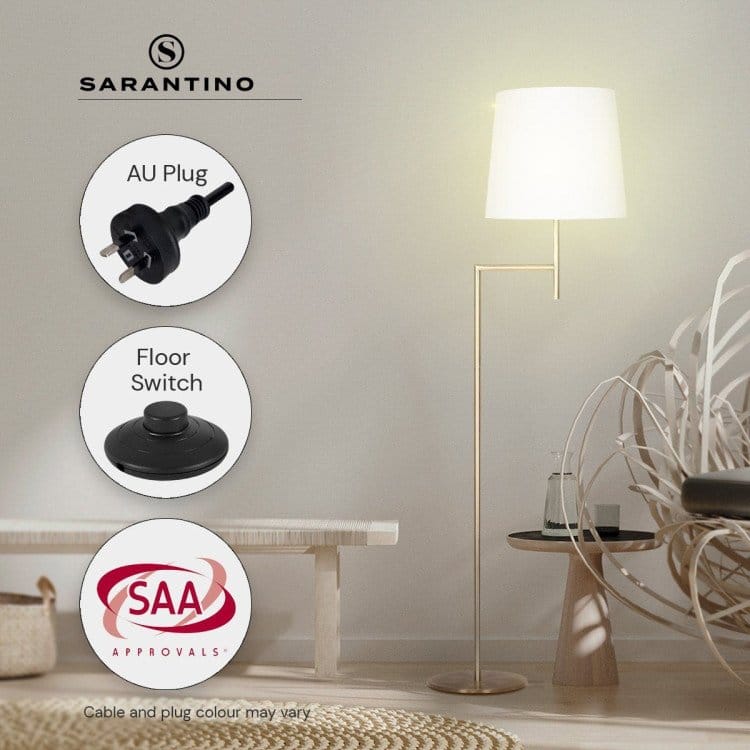 Sarantino Lamp SARANTINO NICKEL METAL ARC FLOOR LAMP