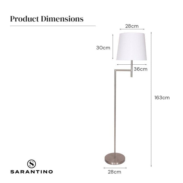 Sarantino Lamp SARANTINO NICKEL METAL ARC FLOOR LAMP