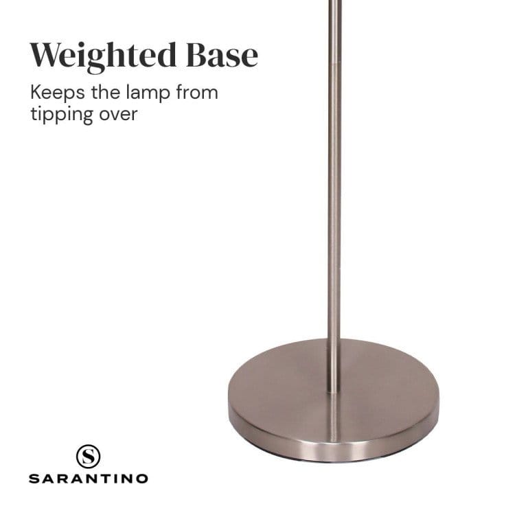 Sarantino Lamp SARANTINO NICKEL METAL ARC FLOOR LAMP
