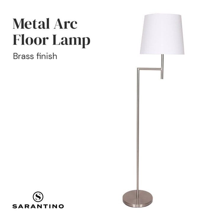 Sarantino Lamp SARANTINO NICKEL METAL ARC FLOOR LAMP