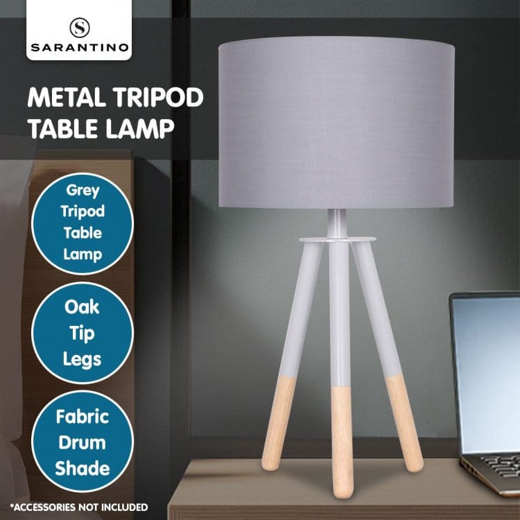 Sarantino Lamp SARANTINO TRIPOD DESK LAMP IN METAL & WOOD NORDIC MINIMALIST LIGHT