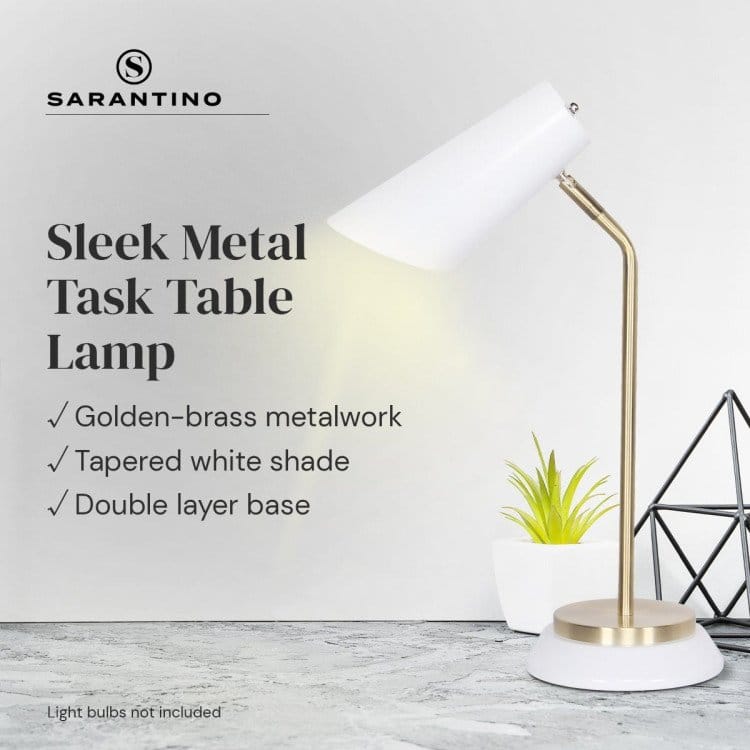 Sarantino Lamp SARANTINO WHITE/BRASS TABLE LAMP