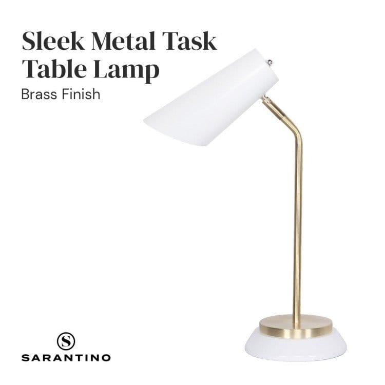 Sarantino Lamp SARANTINO WHITE/BRASS TABLE LAMP