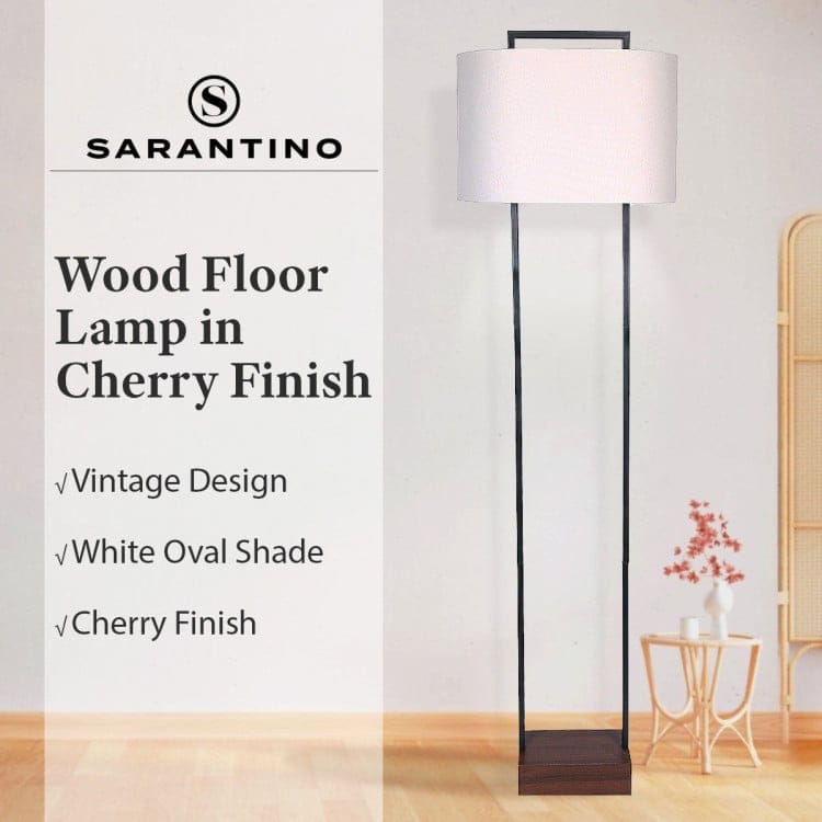 Sarantino Lamp SARANTINO WOOD FLOOR LAMP IN CHERRY FINISH