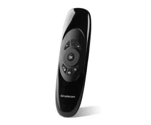 Simplecom TV Accessories RT100 Rechargeable 2.4G Wireless Remote Air Mouse with Keyboard for PC Android TV Box Media Player