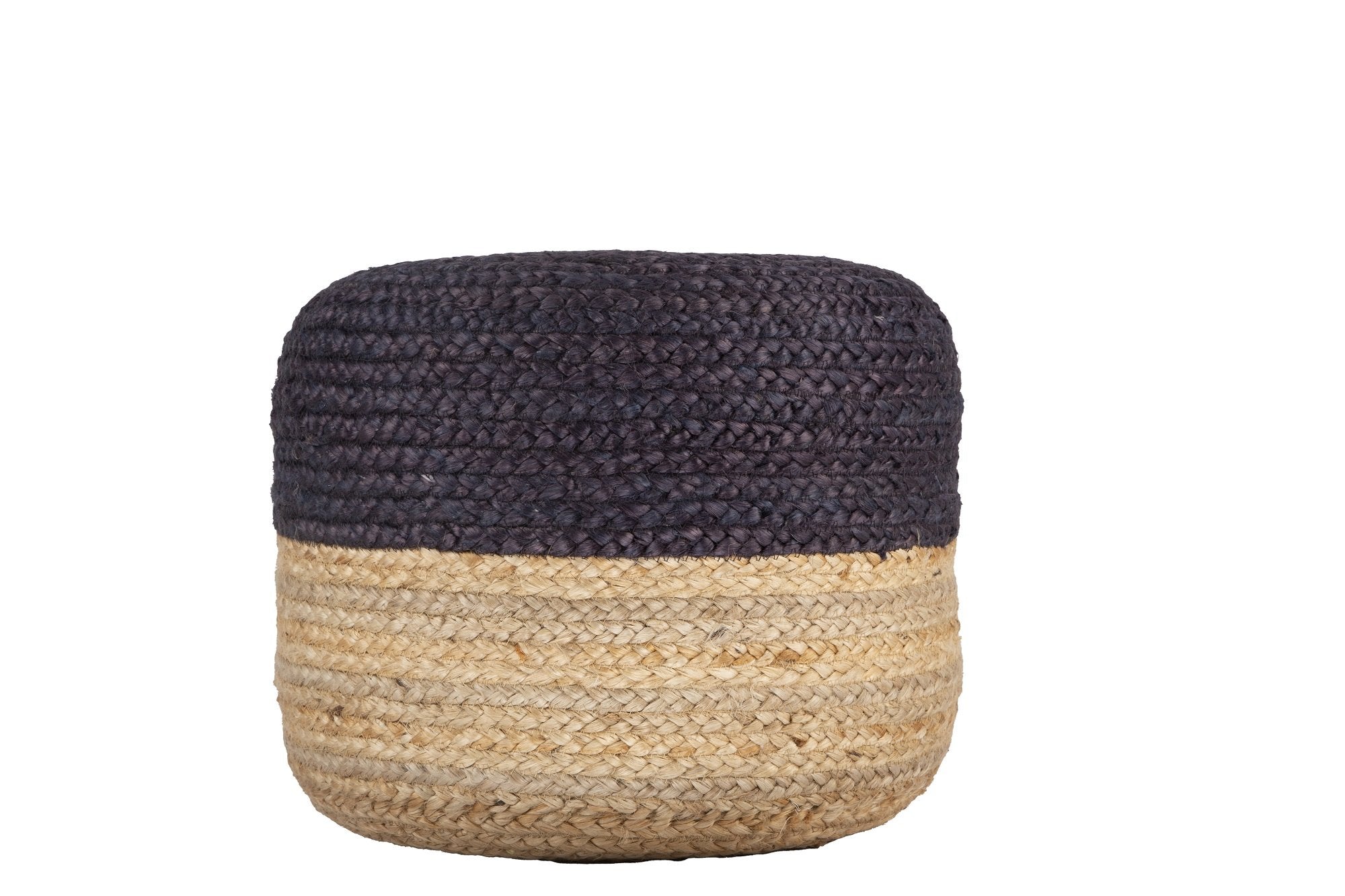 Ava Dual Color Jute Pouf NAT/ Blue Big Bedding Australia