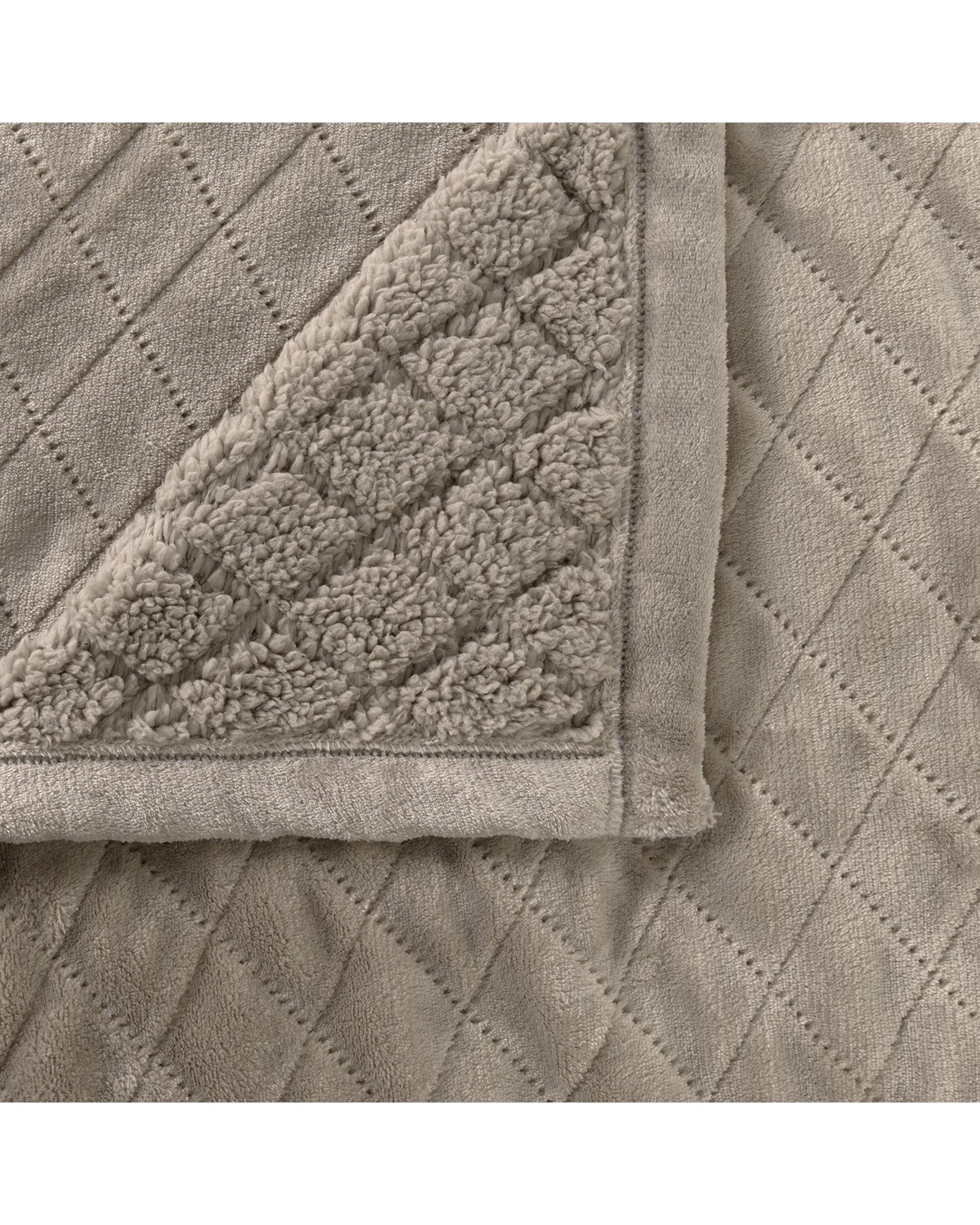 Bianca MANSFIELD ULTRA SOFT VELVET BLANKET 480GSM  Silver Grey Bianca Bedding