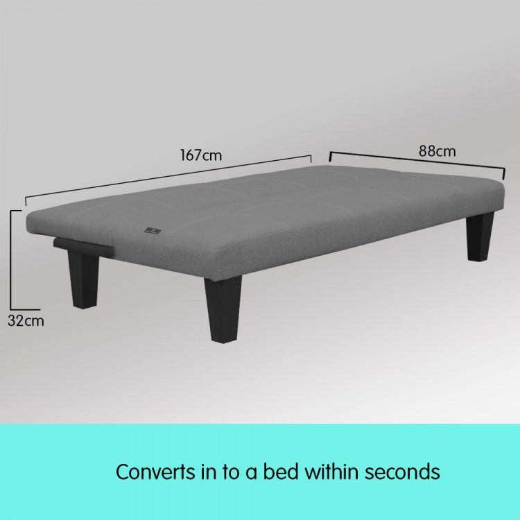 2 SEATER MODULAR LINEN FABRIC SOFA BED COUCH - DARK GREY Sarantino