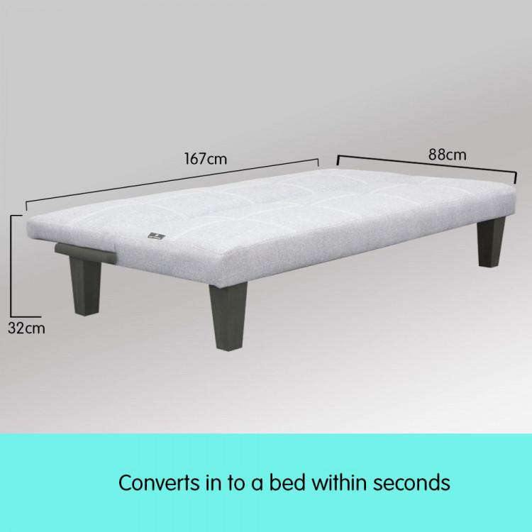 2 SEATER MODULAR LINEN FABRIC SOFA BED COUCH - GREY Sarantino