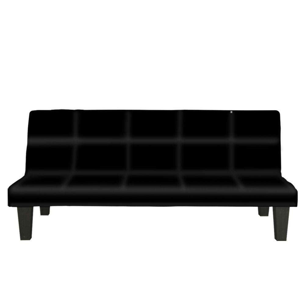 2 SEATER MODULAR LINEN FABRIC SOFA BED COUCH - BLACK Sarantino