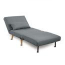 ADJUSTABLE CORNER SOFA SINGLE SEATER LOUNGE LINEN BED SEAT - DARK GREY Big Bedding Australia
