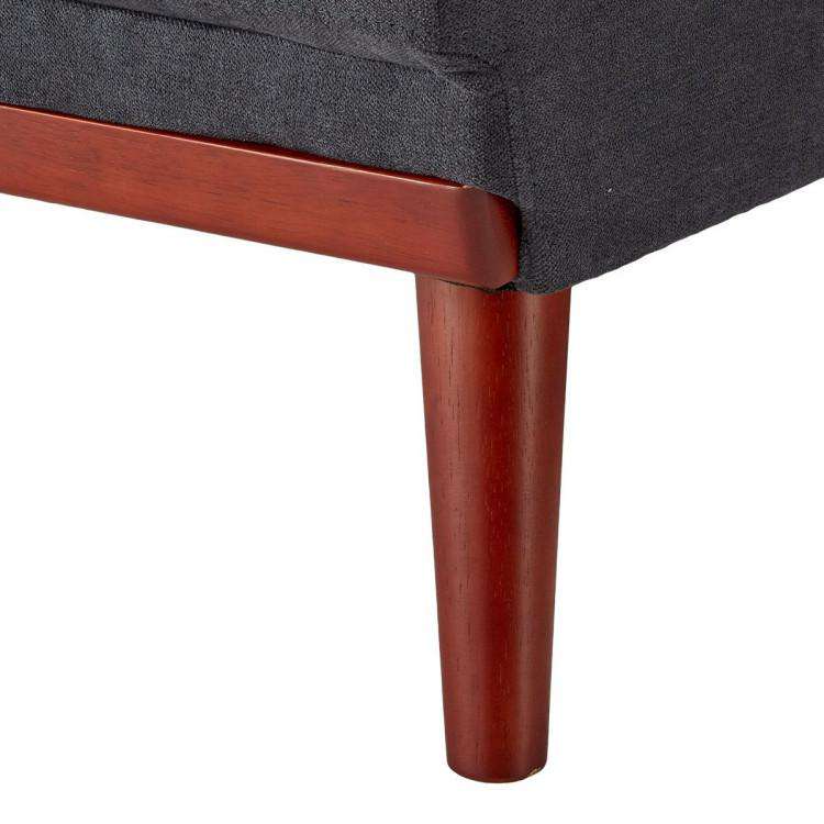 SARANTINO FAUX VELVET SOFA BED COUCH LOUNGE CHAISE CUSHIONS DARK GREY Sarantino