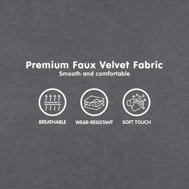 SARANTINO FAUX VELVET SOFA BED COUCH LOUNGE CHAISE CUSHIONS LIGHT GREY Sarantino