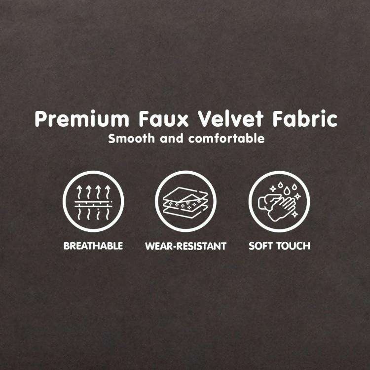 SARANTINO 3 SEATER FAUX VELVET SOFA BED COUCH FURNITURE LOUNGE - BLACK Sarantino