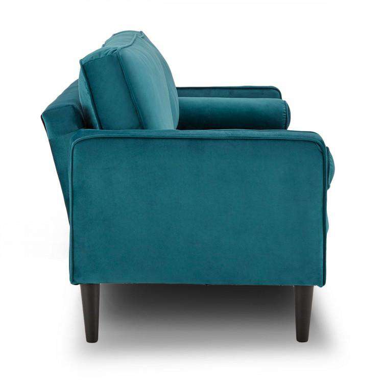 SARANTINO FAUX VELVET SOFA BED COUCH FURNITURE LOUNGE SUITE SEAT BLUE Sarantino