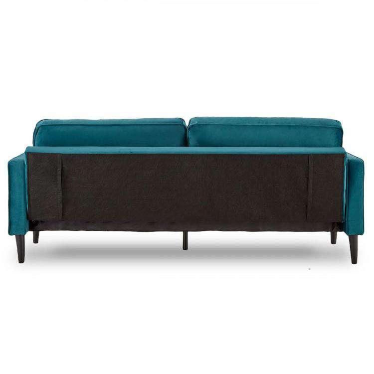 SARANTINO FAUX VELVET SOFA BED COUCH FURNITURE LOUNGE SUITE SEAT BLUE Sarantino
