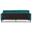SARANTINO FAUX VELVET SOFA BED COUCH FURNITURE LOUNGE SUITE SEAT BLUE Sarantino