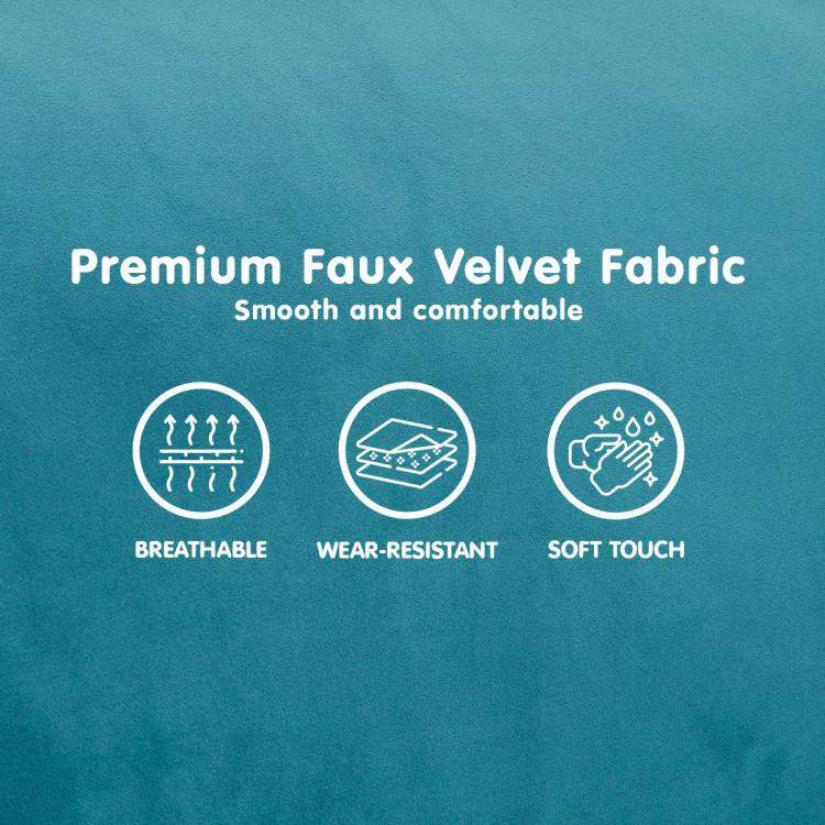 SARANTINO FAUX VELVET SOFA BED COUCH FURNITURE LOUNGE SUITE SEAT BLUE Sarantino