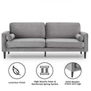 SARANTINO FAUX VELVET SOFA BED COUCH FURNITURE LOUNGE SUITE SEAT GREY Sarantino