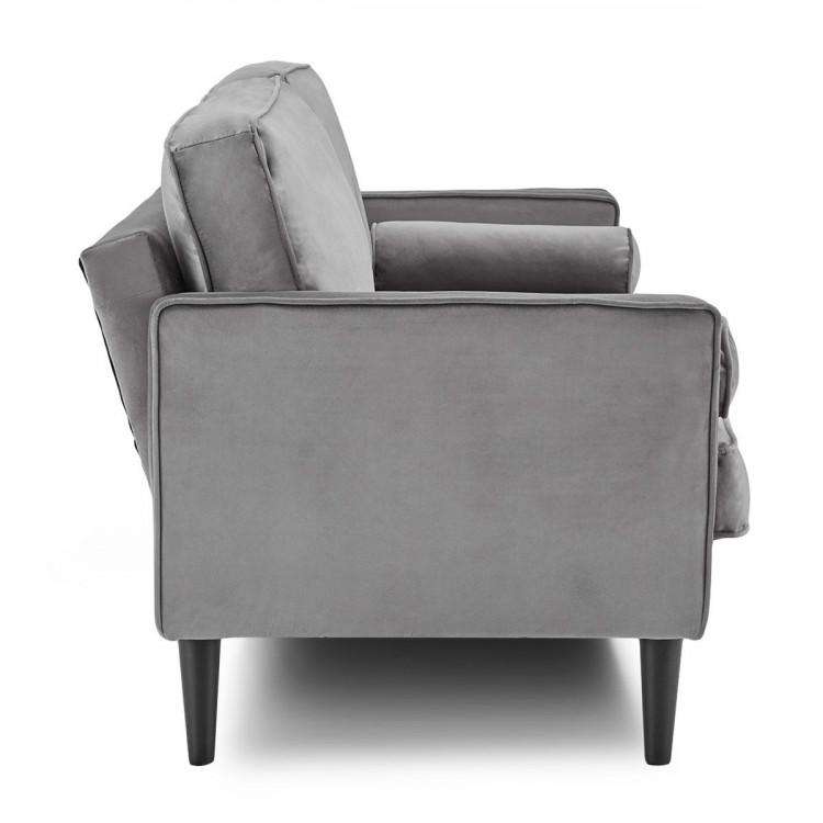 SARANTINO FAUX VELVET SOFA BED COUCH FURNITURE LOUNGE SUITE SEAT GREY Sarantino