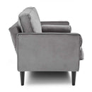 SARANTINO FAUX VELVET SOFA BED COUCH FURNITURE LOUNGE SUITE SEAT GREY Sarantino