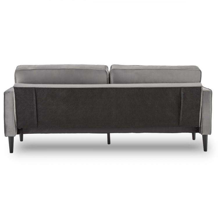 SARANTINO FAUX VELVET SOFA BED COUCH FURNITURE LOUNGE SUITE SEAT GREY Sarantino