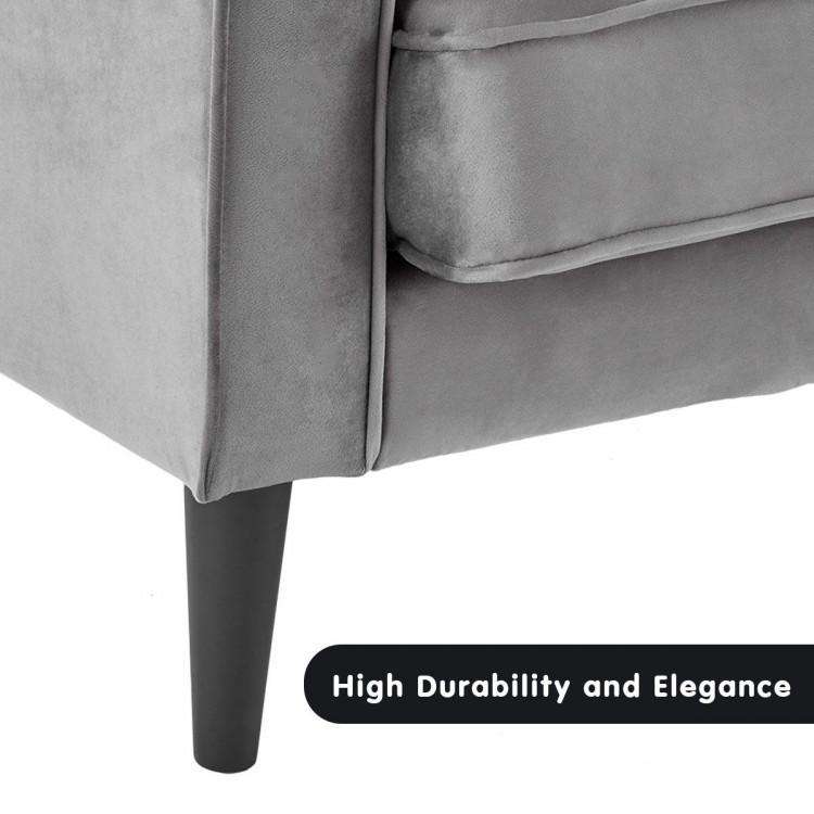 SARANTINO FAUX VELVET SOFA BED COUCH FURNITURE LOUNGE SUITE SEAT GREY Sarantino