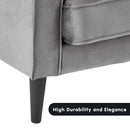 SARANTINO FAUX VELVET SOFA BED COUCH FURNITURE LOUNGE SUITE SEAT GREY Sarantino