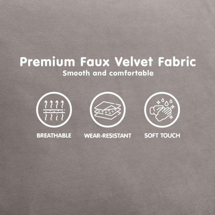 SARANTINO FAUX VELVET SOFA BED COUCH FURNITURE LOUNGE SUITE SEAT GREY Sarantino