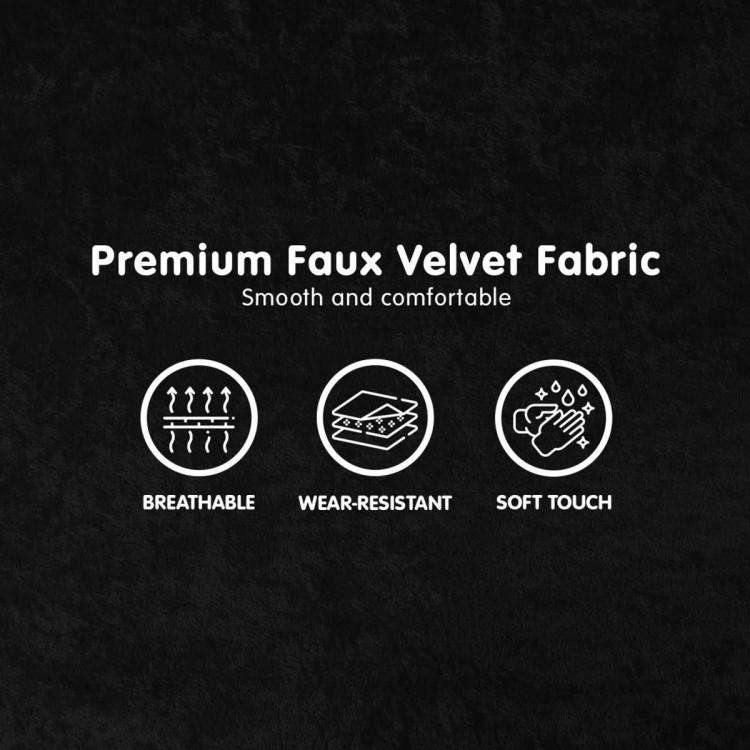 2-SEATER ADJUSTABLE SOFA BED LOUNGE FAUX VELVET FABRIC - BLACK Sarantino