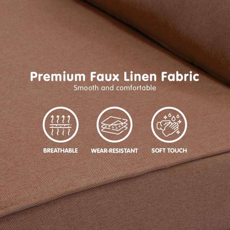 2-SEATER ADJUSTABLE SOFA BED LOUNGE FAUX VELVET FABRIC - BROWN Sarantino