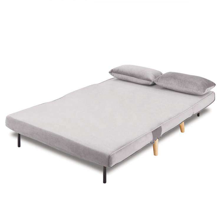 3 SEATER FAUX VELVET SOFA BED COUCH FURNITURE - LIGHT GREY Sarantino