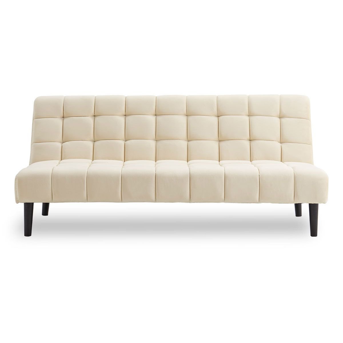 SARANTINO FAUX SUEDE FABRIC SOFA BED FURNITURE LOUNGE SEAT BEIGE Sarantino