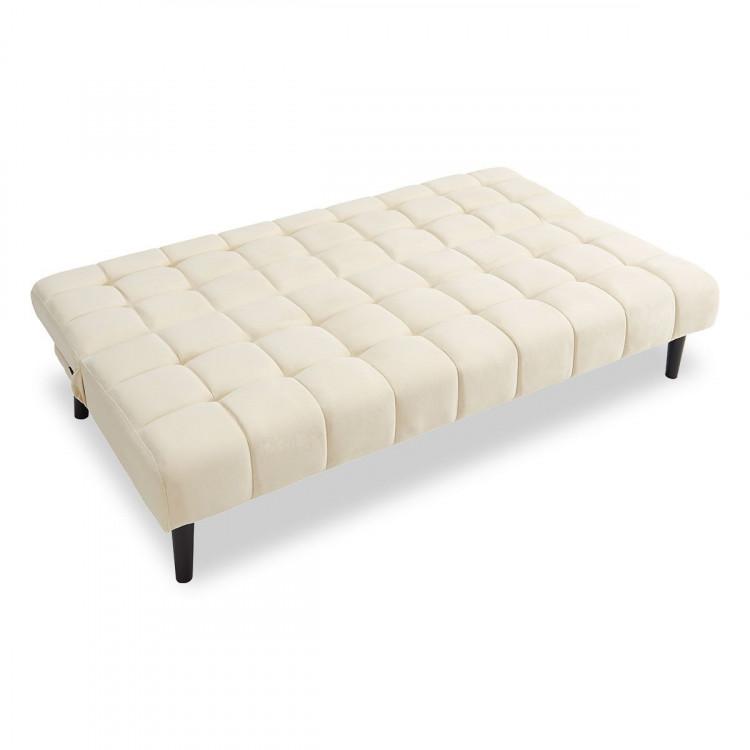 SARANTINO FAUX SUEDE FABRIC SOFA BED FURNITURE LOUNGE SEAT BEIGE Sarantino