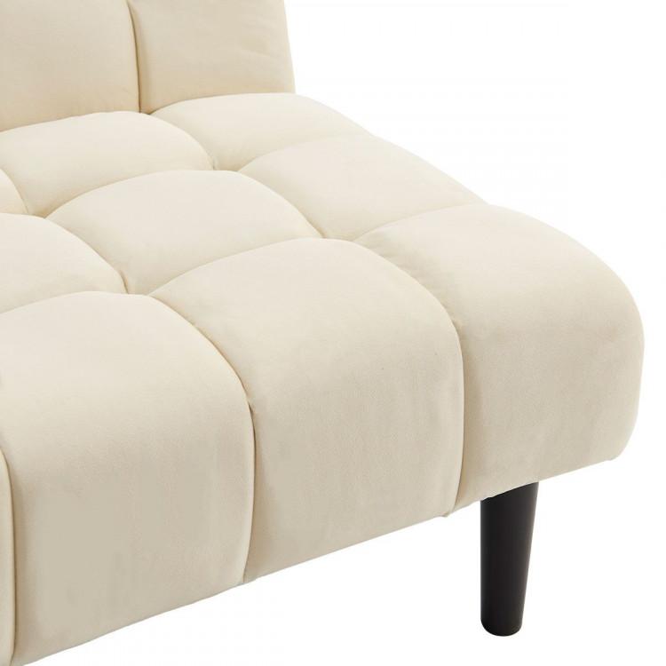 SARANTINO FAUX SUEDE FABRIC SOFA BED FURNITURE LOUNGE SEAT BEIGE Sarantino