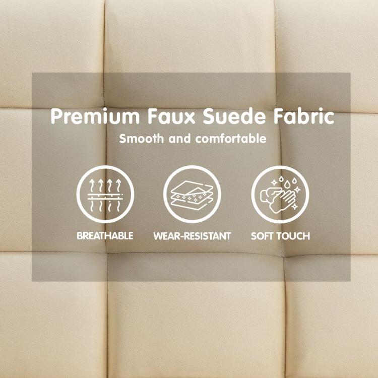 SARANTINO FAUX SUEDE FABRIC SOFA BED FURNITURE LOUNGE SEAT BEIGE Sarantino