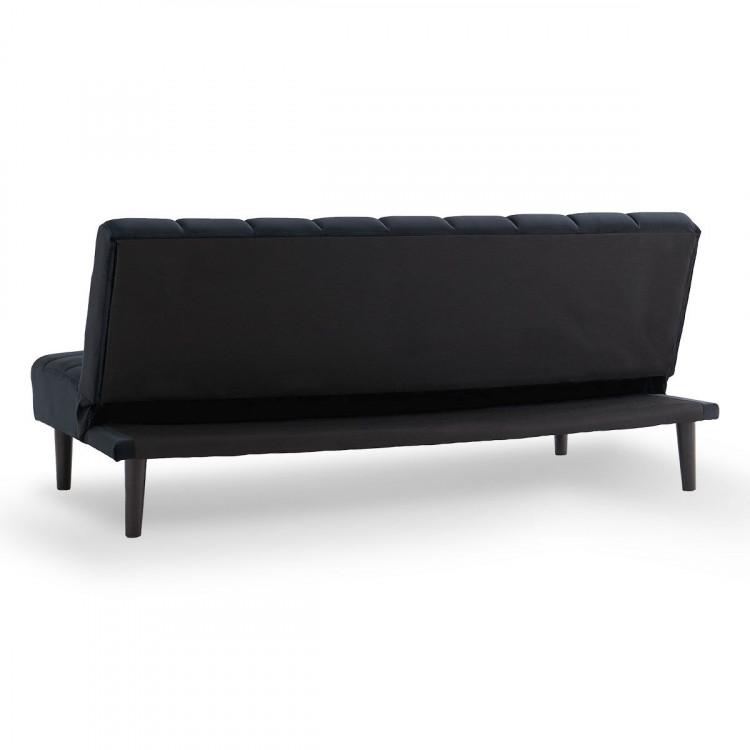 SARANTINO FAUX SUEDE FABRIC SOFA BED FURNITURE LOUNGE SEAT BLACK Sarantino