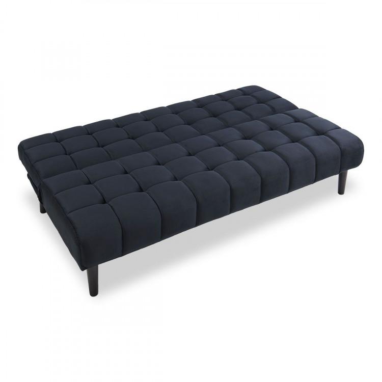 SARANTINO FAUX SUEDE FABRIC SOFA BED FURNITURE LOUNGE SEAT BLACK Sarantino