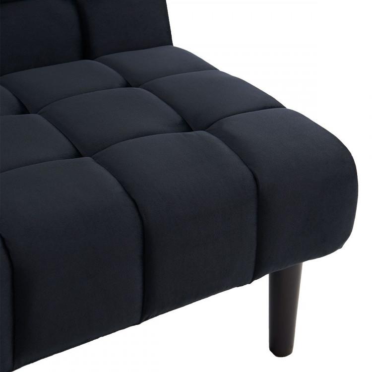 SARANTINO FAUX SUEDE FABRIC SOFA BED FURNITURE LOUNGE SEAT BLACK Sarantino